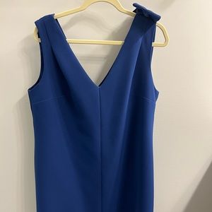 Navy Dress with asymmetrical detail